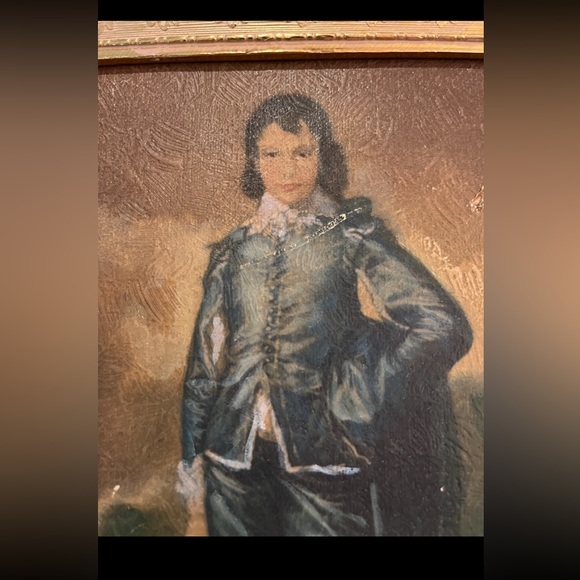 Sold Vintage Blue boy and Pinkie Girl prints on board. Gilt gold frames. - Picture 4 of 13